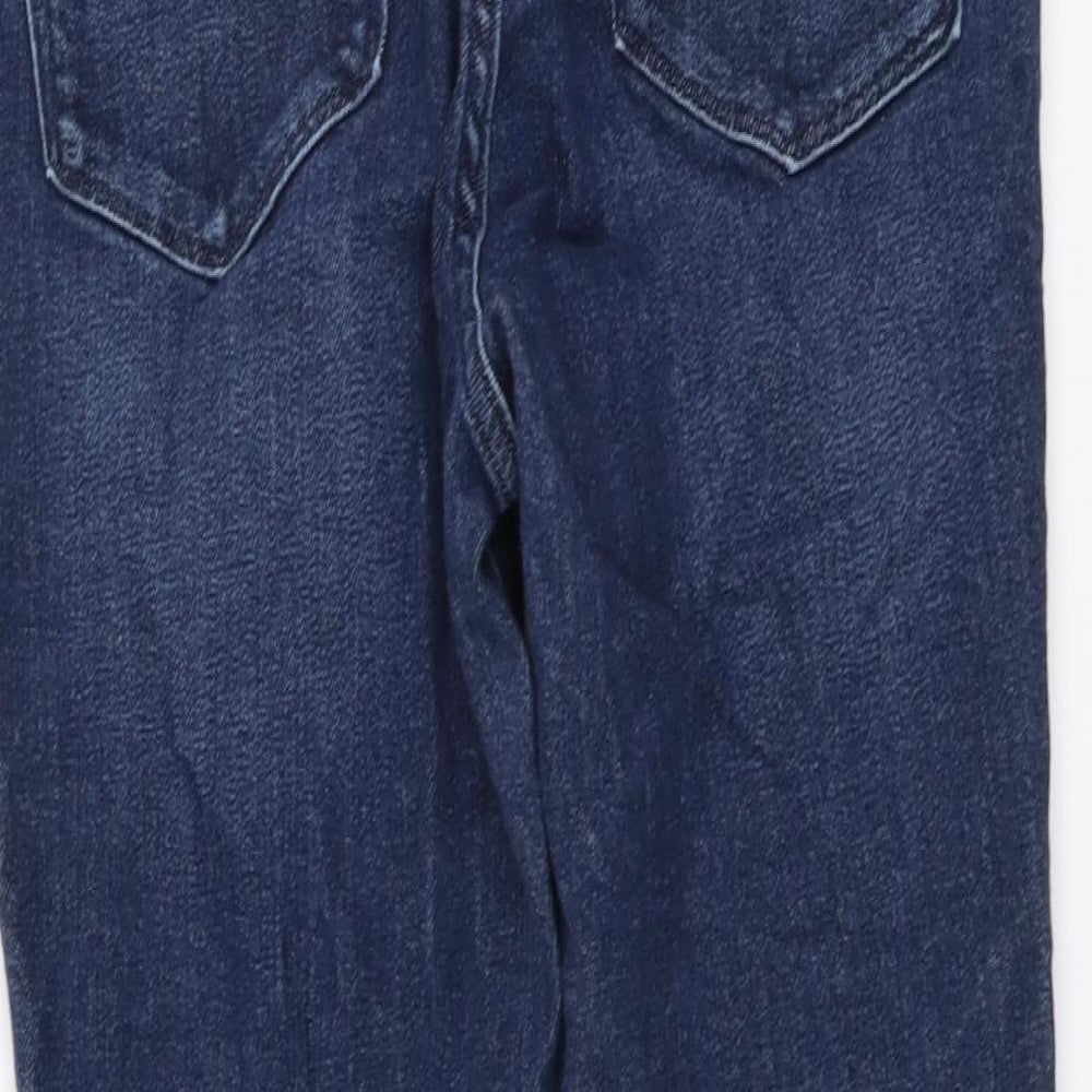 NEXT Womens Blue Cotton Skinny Jeans Size 12 L24 in Regular Button