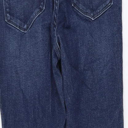NEXT Womens Blue Cotton Skinny Jeans Size 12 L24 in Regular Button
