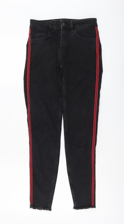 Denim & Co. Womens Grey Cotton Skinny Jeans Size 8 L27 in Regular Button