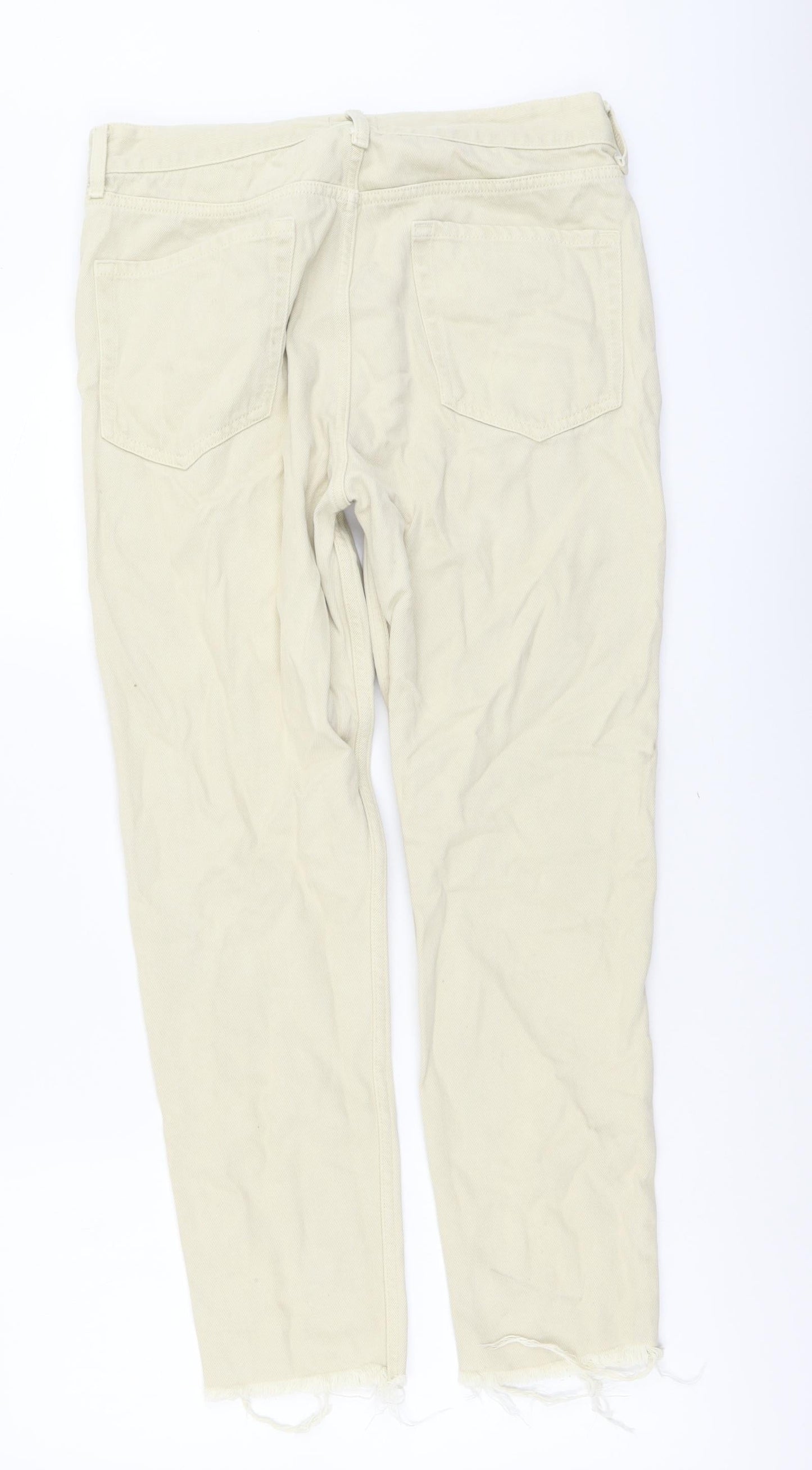 Loom Womens Beige Cotton Straight Jeans Size 30 in L32 in Regular Button