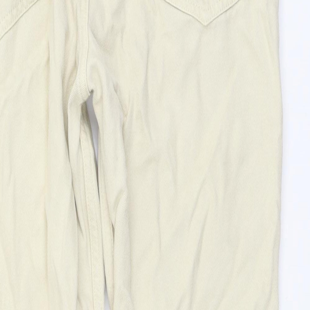 Loom Womens Beige Cotton Straight Jeans Size 30 in L32 in Regular Button
