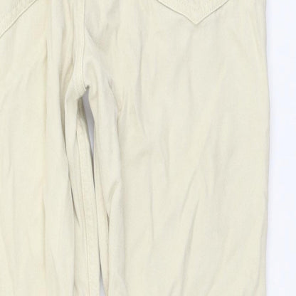 Loom Womens Beige Cotton Straight Jeans Size 30 in L32 in Regular Button