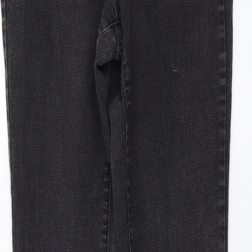 Dorothy Perkins Womens Grey Cotton Straight Jeans Size 10 L25 in Regular Button