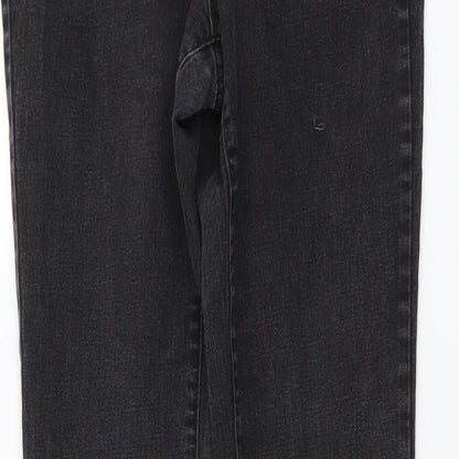 Dorothy Perkins Womens Grey Cotton Straight Jeans Size 10 L25 in Regular Button
