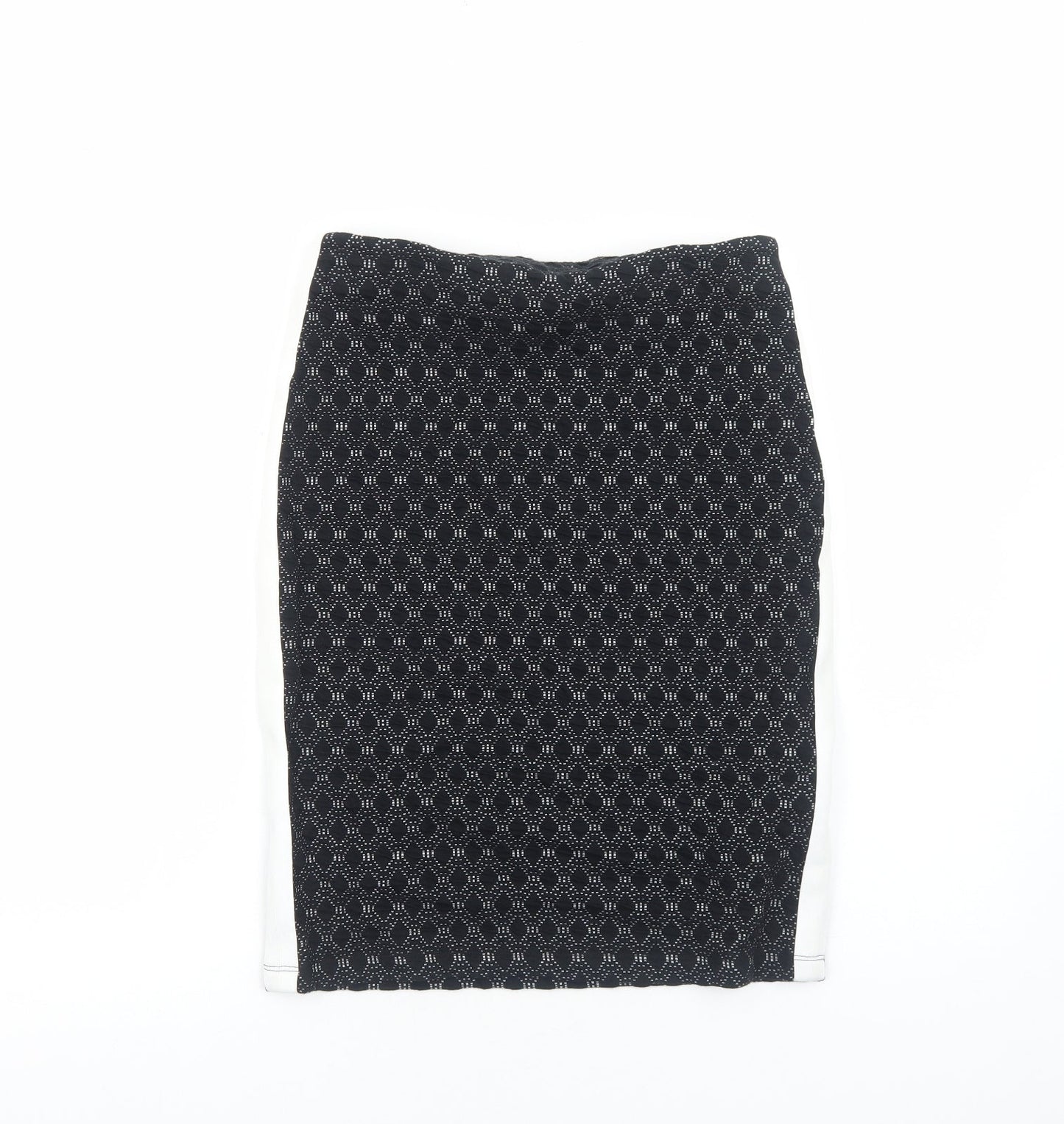 Taifun Womens Black Geometric Viscose Straight & Pencil Skirt Size 10