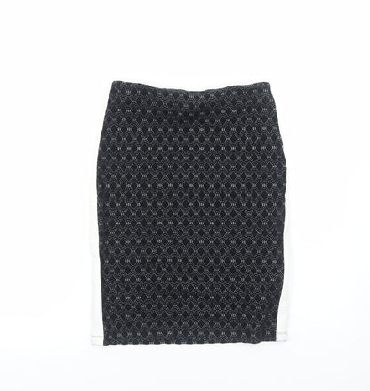 Taifun Womens Black Geometric Viscose Straight & Pencil Skirt Size 10