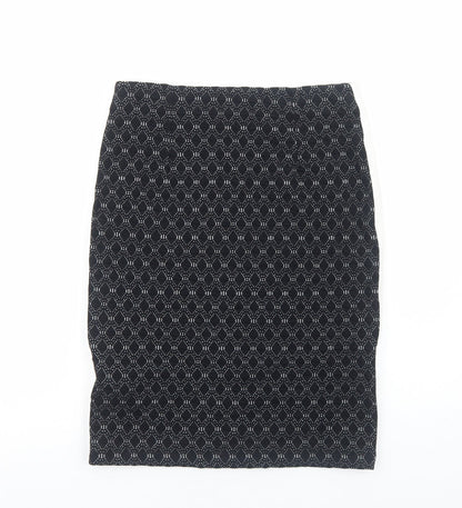 Taifun Womens Black Geometric Viscose Straight & Pencil Skirt Size 10