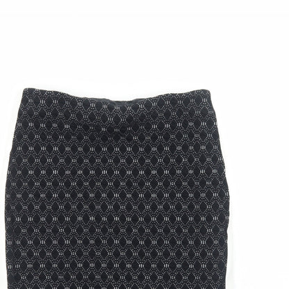 Taifun Womens Black Geometric Viscose Straight & Pencil Skirt Size 10