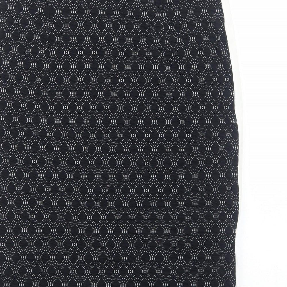 Taifun Womens Black Geometric Viscose Straight & Pencil Skirt Size 10