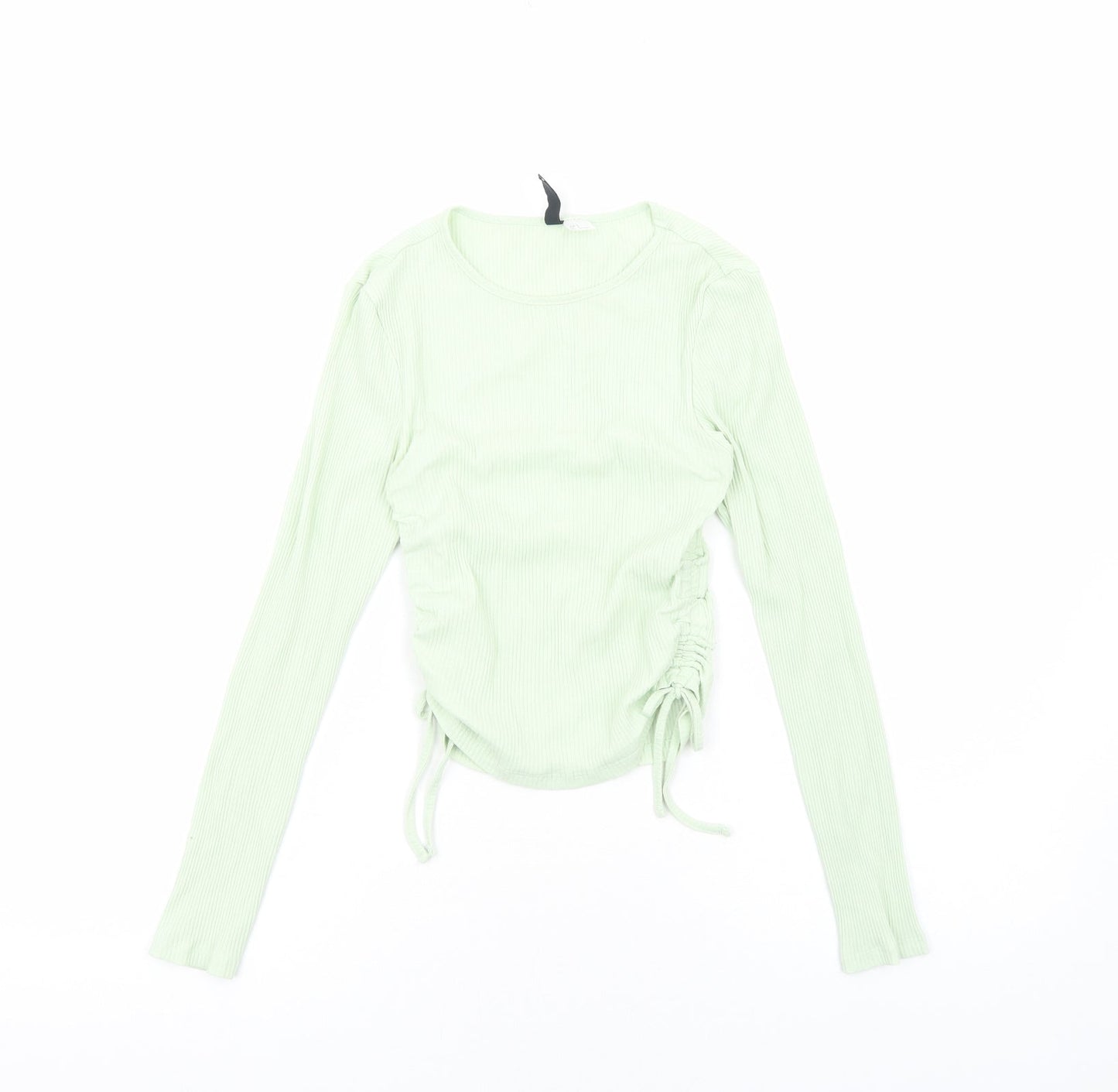 Womens UK Size S H&M Green Cropped Blouse