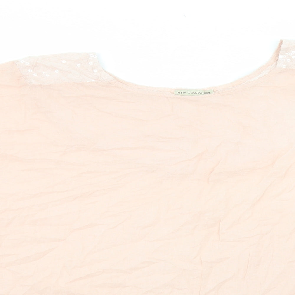 Womens UK Size L New Collection Pink Tunic Blouse