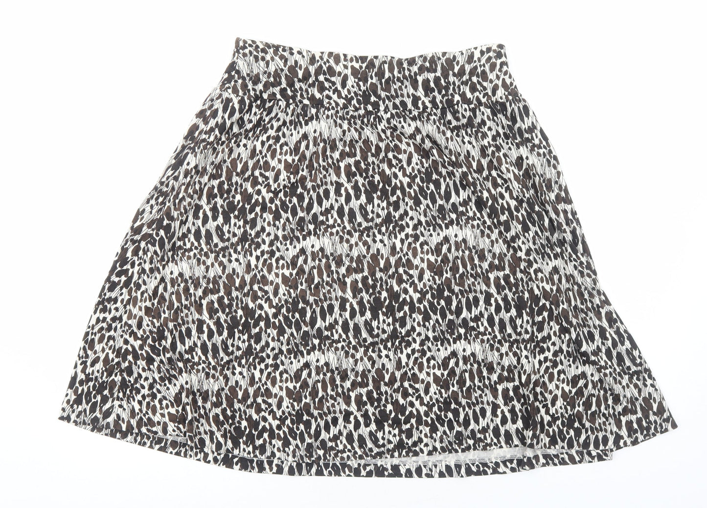 Ann Taylor Womens Brown Animal Print Viscose Swing Skirt Size M - Leopard Pattern