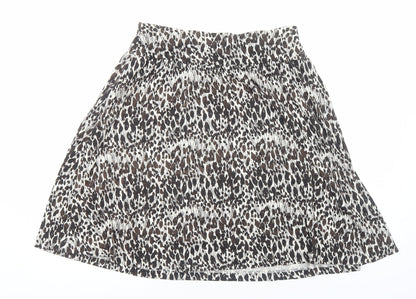 Ann Taylor Womens Brown Animal Print Viscose Swing Skirt Size M - Leopard Pattern