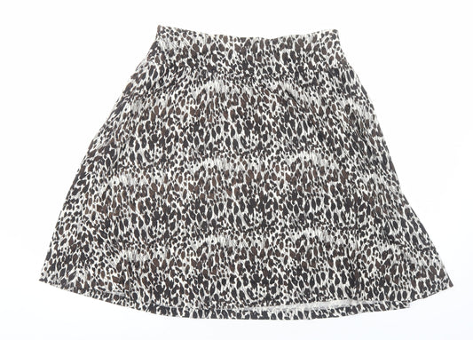 Ann Taylor Womens Brown Animal Print Viscose Swing Skirt Size M - Leopard Pattern