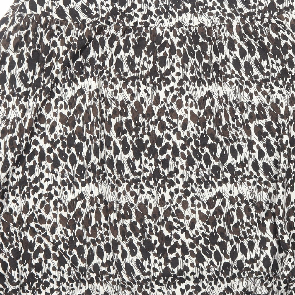 Ann Taylor Womens Brown Animal Print Viscose Swing Skirt Size M - Leopard Pattern