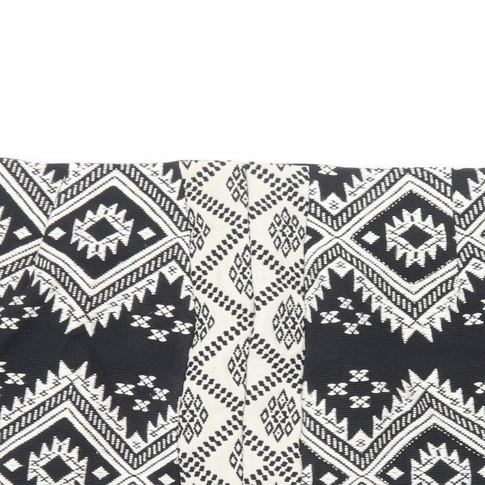 Marks and Spencer Womens Black Geometric Cotton Bandage Skirt Size 18 Zip
