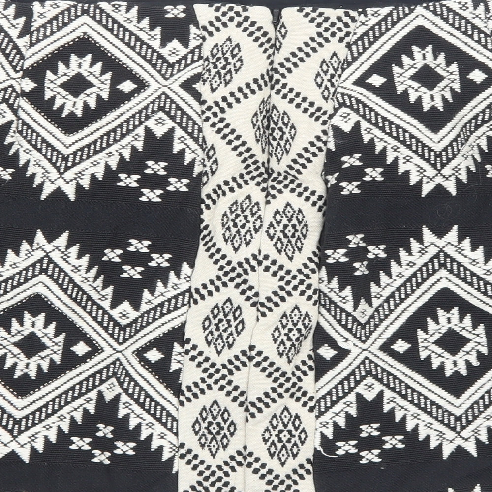 Marks and Spencer Womens Black Geometric Cotton Bandage Skirt Size 18 Zip