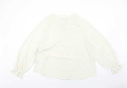 Womens UK Size 16 Marks and Spencer Ivory Basic Blouse