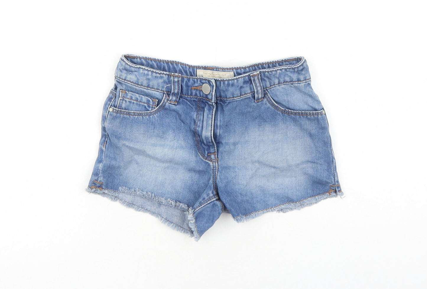 NEXT Girls Blue Cashgora Hot Pants Shorts Size 8 Years Regular Zip