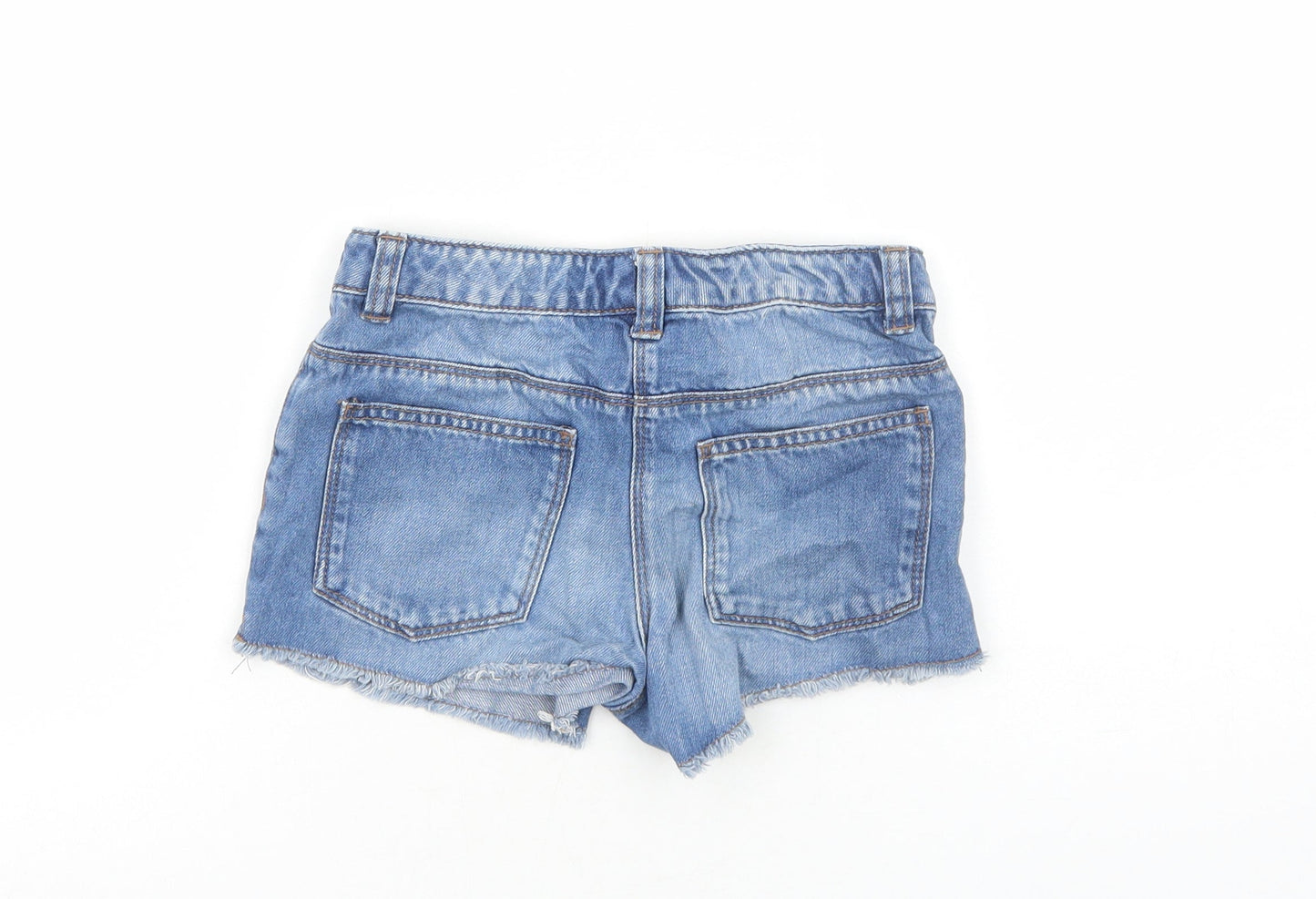 NEXT Girls Blue Cashgora Hot Pants Shorts Size 8 Years Regular Zip