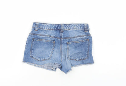 NEXT Girls Blue Cashgora Hot Pants Shorts Size 8 Years Regular Zip