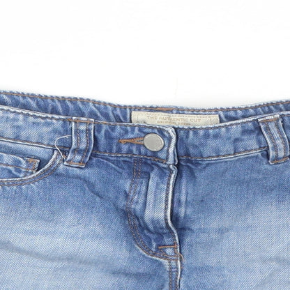 NEXT Girls Blue Cashgora Hot Pants Shorts Size 8 Years Regular Zip