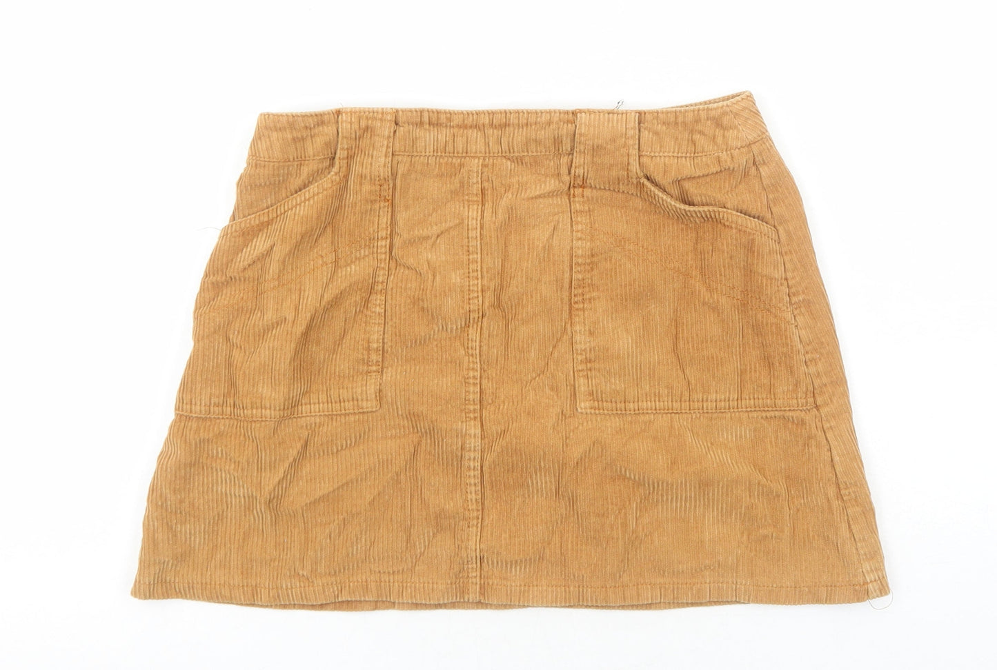 BDG Womens Brown Cotton Mini Skirt Size S Zip
