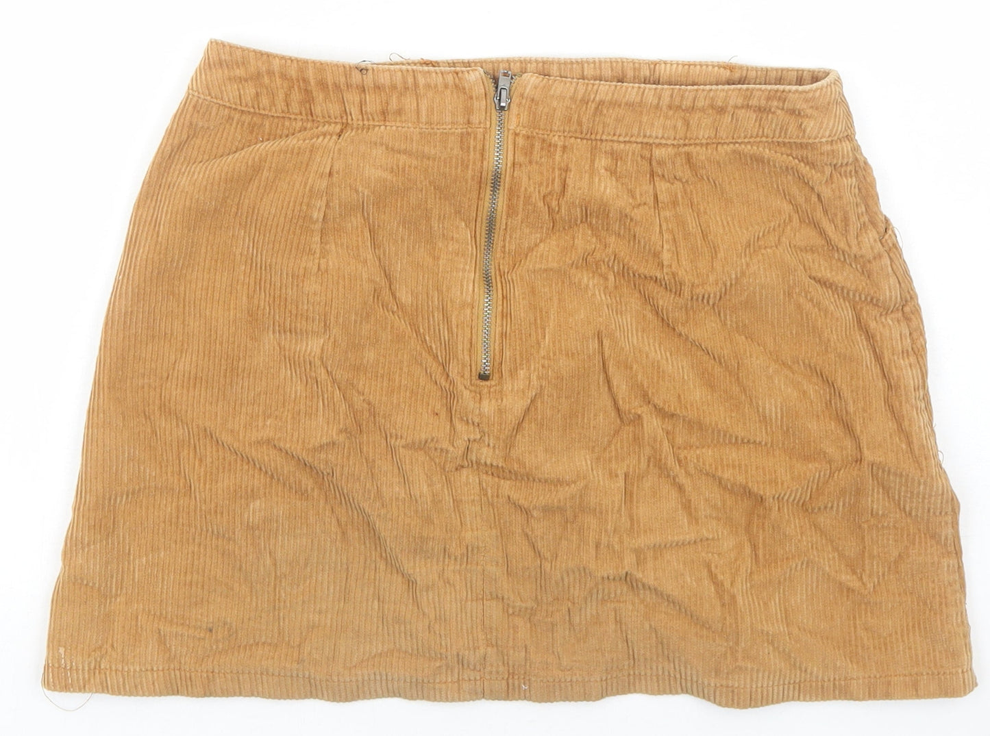 BDG Womens Brown Cotton Mini Skirt Size S Zip