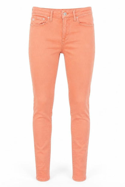 H&M Womens Orange Cotton Skinny Jeans Size 10 Regular Zip