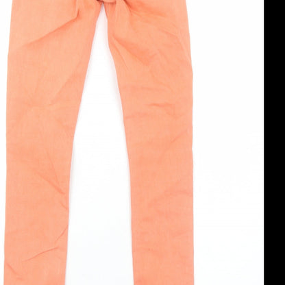 H&M Womens Orange Cotton Skinny Jeans Size 10 Regular Zip