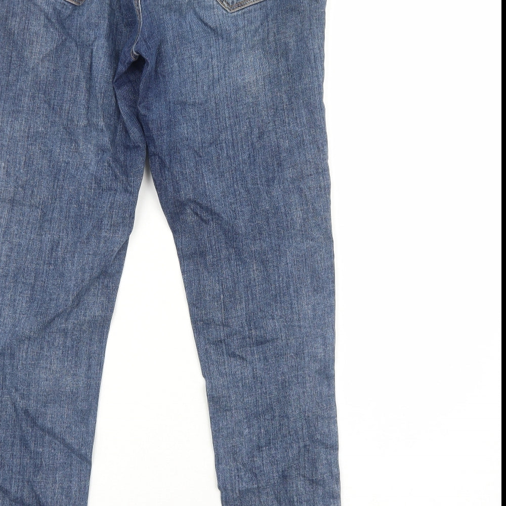 Dorothy Perkins Womens Blue Cotton Straight Jeans Size 10 Regular Zip