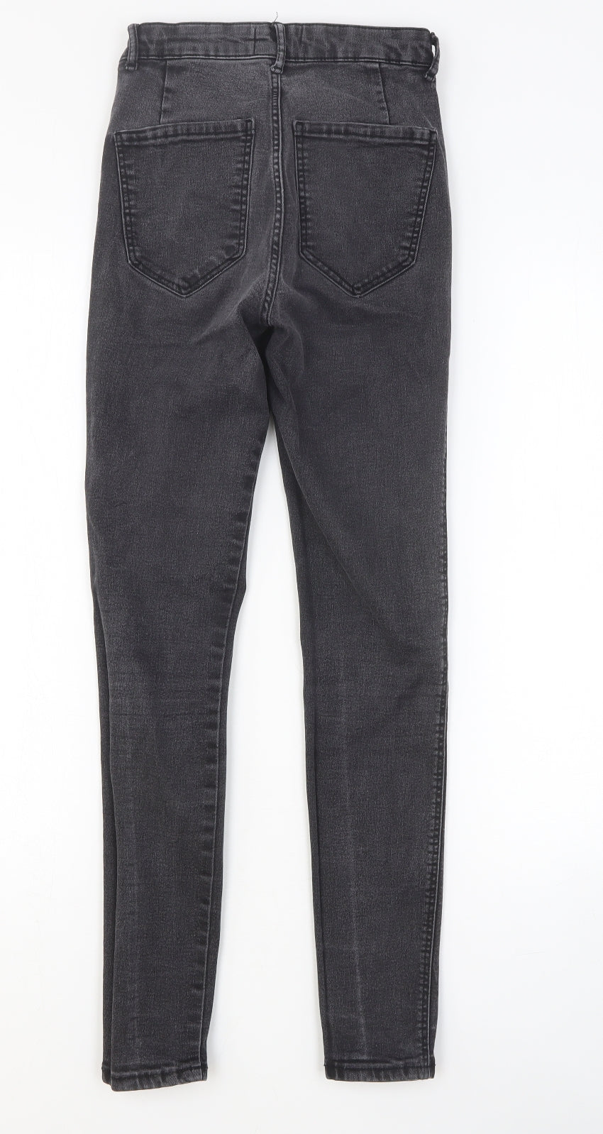 Zara Womens Black Cotton Skinny Jeans Size 6 Slim Button