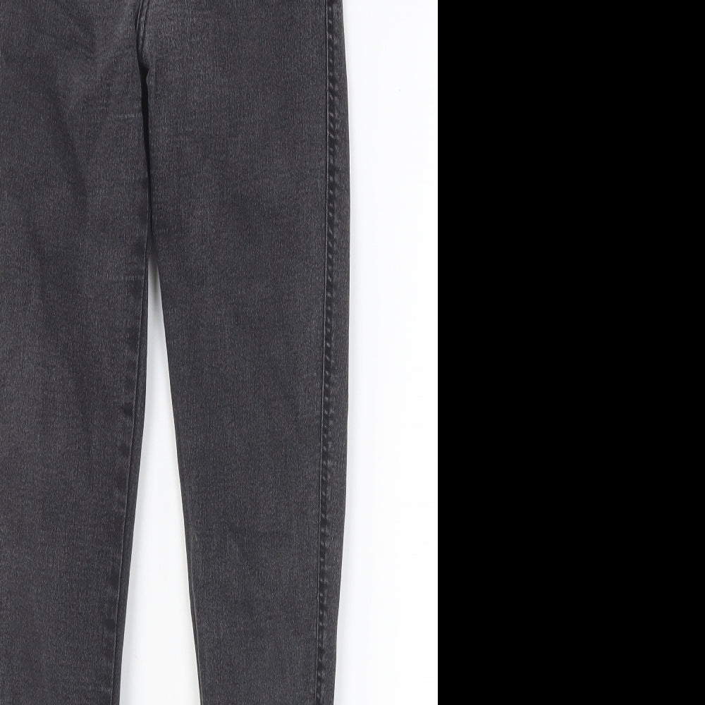 Zara Womens Black Cotton Skinny Jeans Size 6 Slim Button