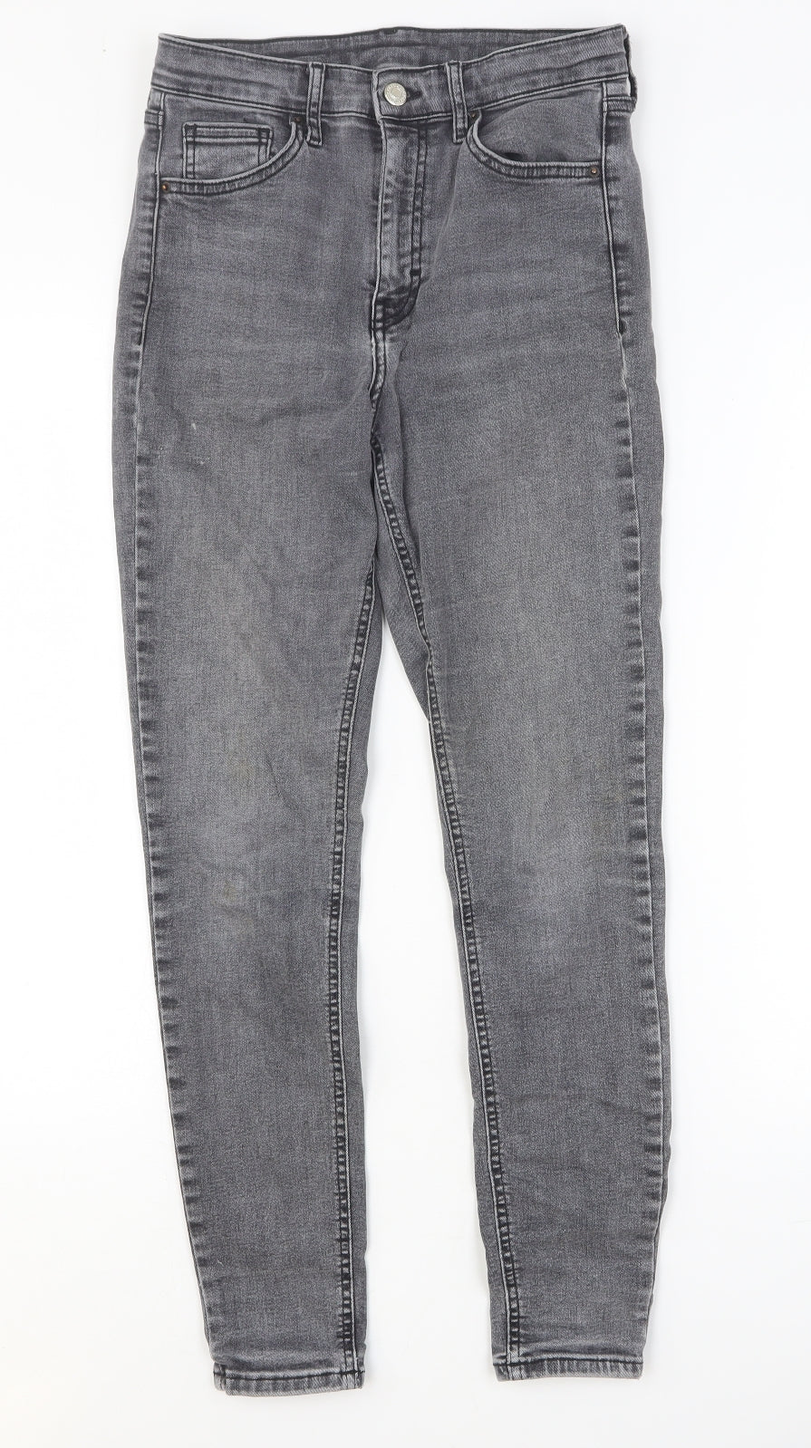 Womens UK Size 28 Preworn Relaxed Fit Skinny Grey Jeans
