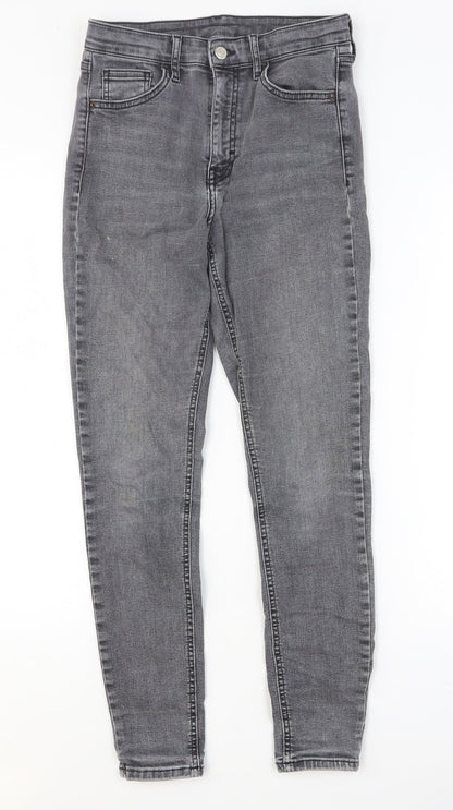 Womens UK Size 28 Preworn Relaxed Fit Skinny Grey Jeans