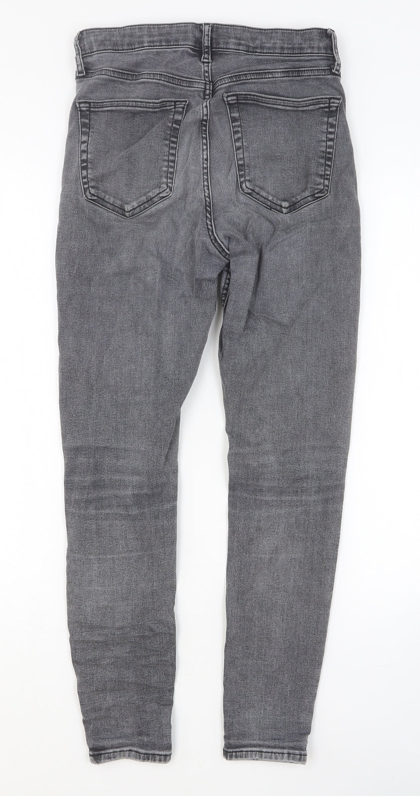 Womens UK Size 28 Preworn Relaxed Fit Skinny Grey Jeans