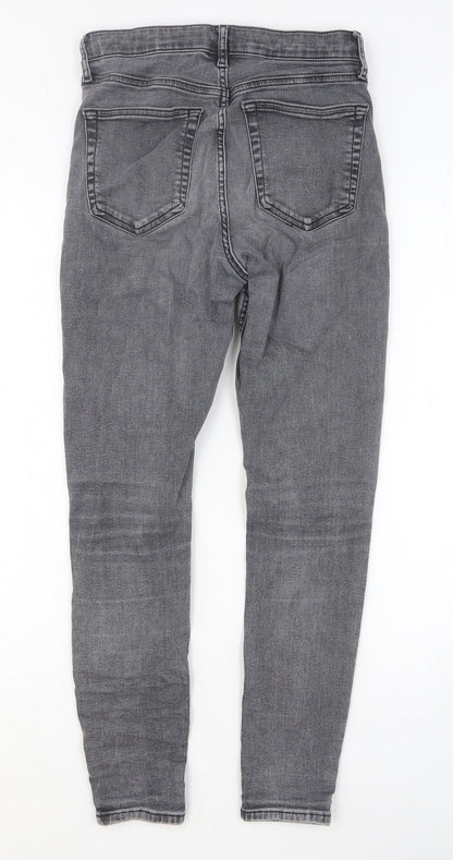 Womens UK Size 28 Preworn Relaxed Fit Skinny Grey Jeans