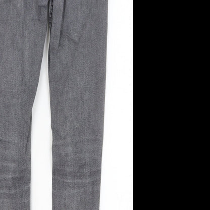 Womens UK Size 28 Preworn Relaxed Fit Skinny Grey Jeans