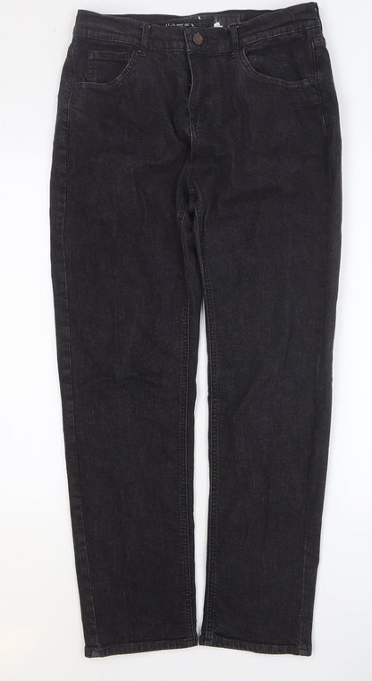 Mens UK Size 30 in Preworn Regular Fit Straight Black Jeans