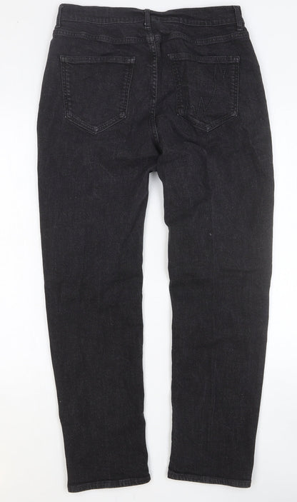 Mens UK Size 30 in Preworn Regular Fit Straight Black Jeans
