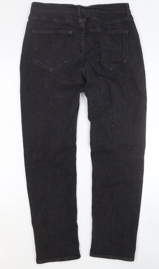 Mens UK Size 30 in Preworn Regular Fit Straight Black Jeans