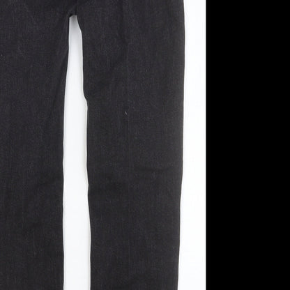 Mens UK Size 30 in Preworn Regular Fit Straight Black Jeans