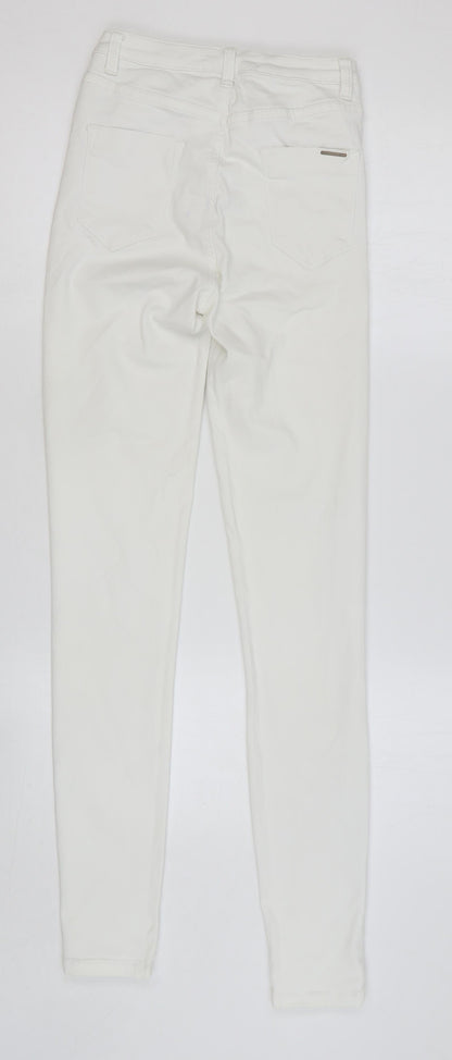 Toxik3 Womens White Cotton Skinny Jeans Size S Regular Button