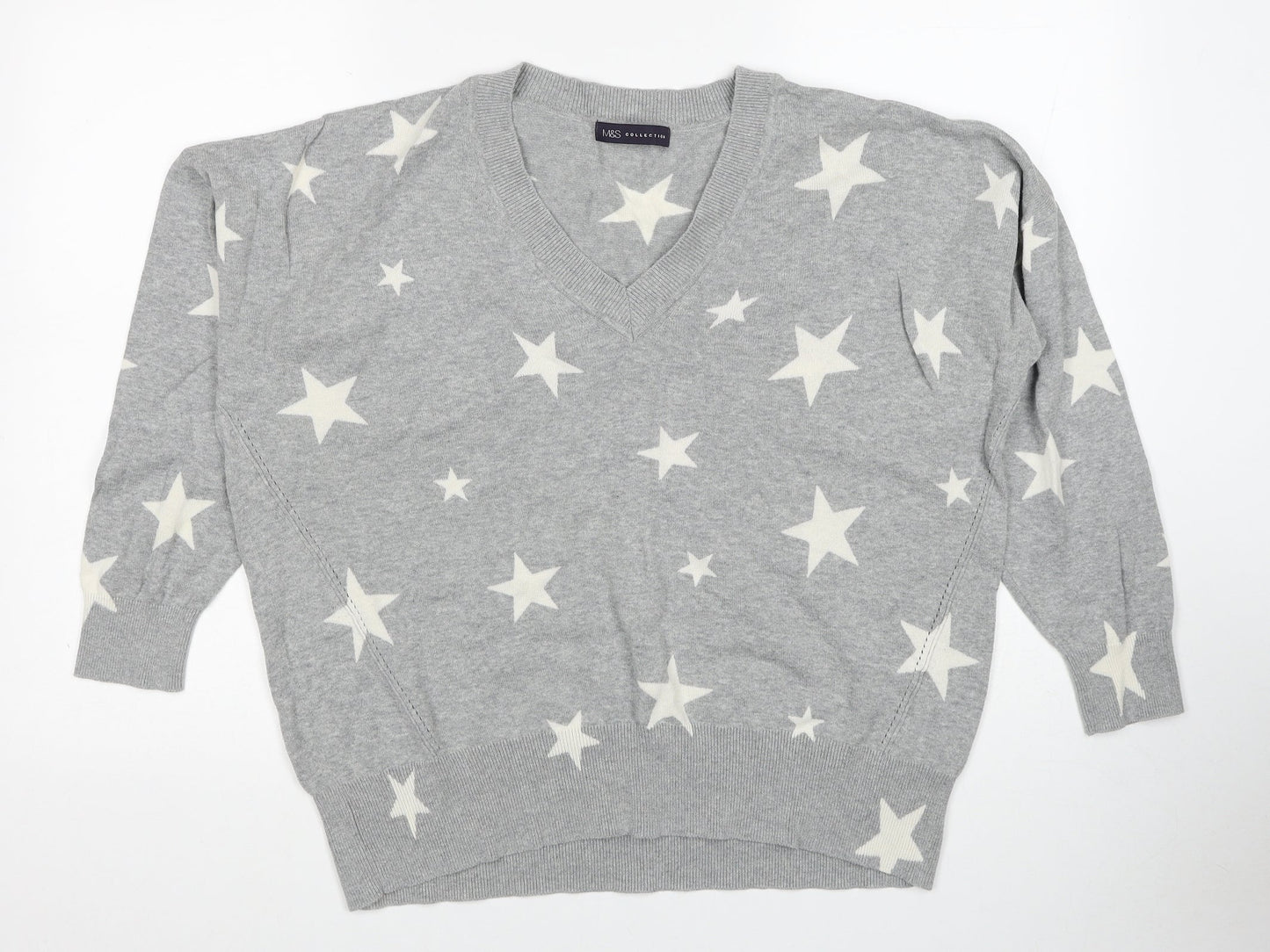 Womens UK Size L Marks and Spencer Grey Pullover Jumper