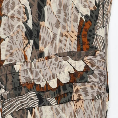 H&M Womens Multicoloured Geometric Polyester A-Line Size 4 V-Neck Zip