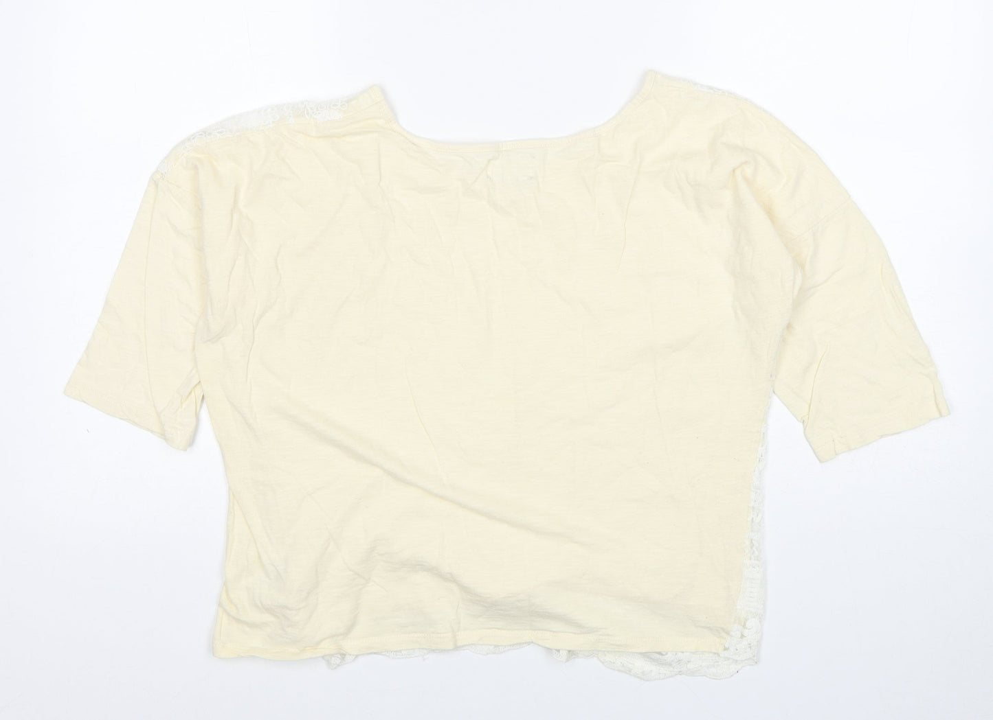 NEXT Womens Ivory Cotton Basic T-Shirt Size 14 Round Neck