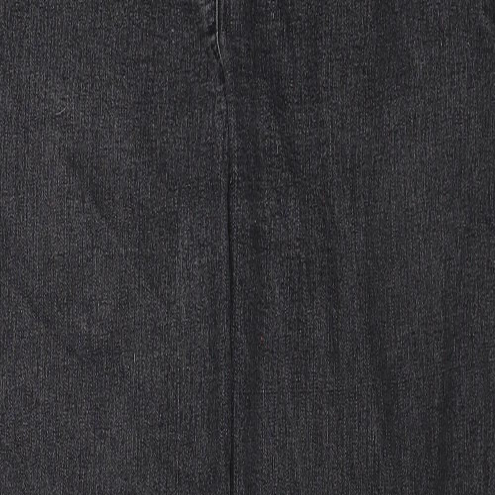 New Fashion Womens Black Cotton Straight Jeans Size 30 in Regular Button