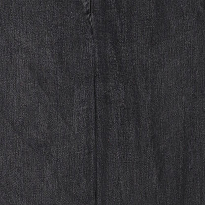 New Fashion Womens Black Cotton Straight Jeans Size 30 in Regular Button
