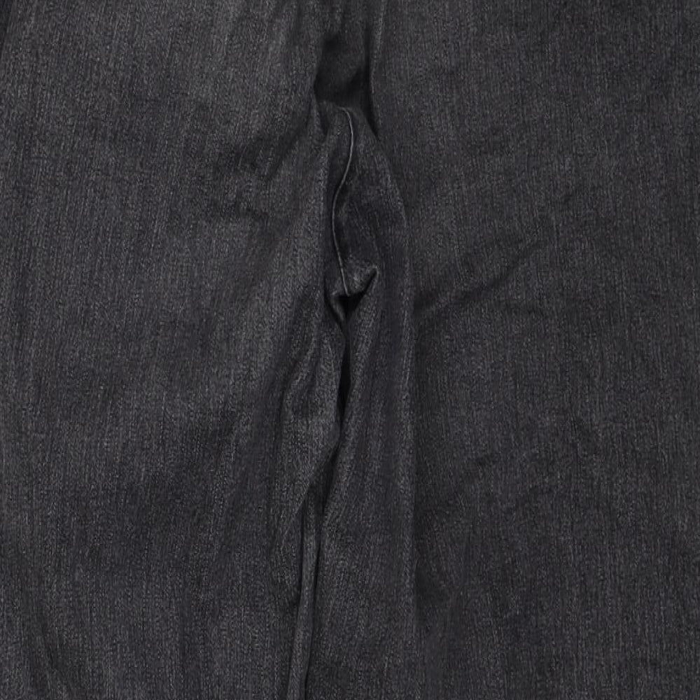 New Fashion Womens Black Cotton Straight Jeans Size 30 in Regular Button