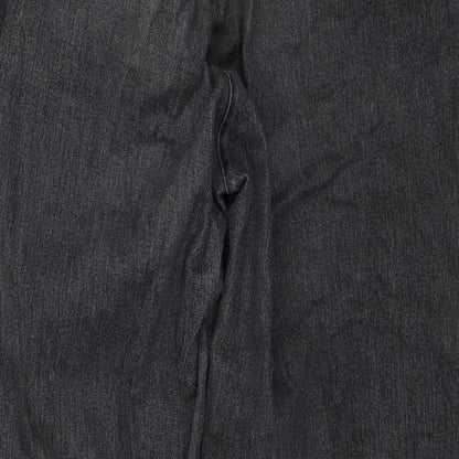 New Fashion Womens Black Cotton Straight Jeans Size 30 in Regular Button